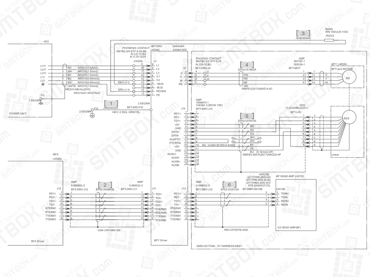 Base - BFY Axis on Hanwha (Samsung Techwin) Excellent Modular Excen Pro (D) (M) (L) SMT Placer
