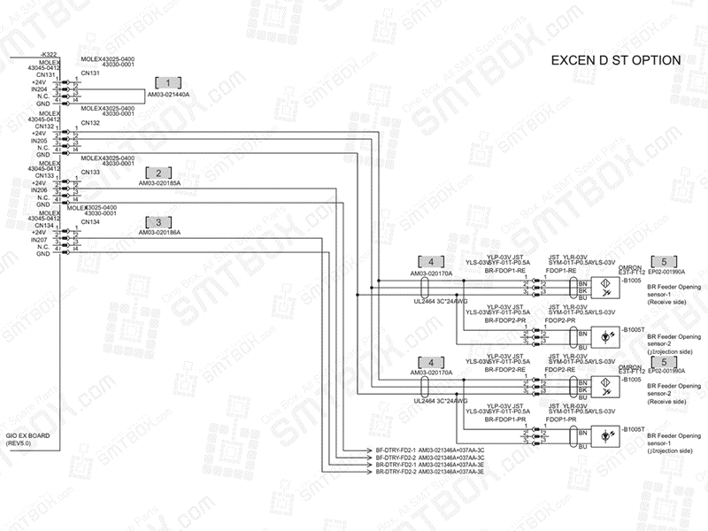 Base - B Feeder Opening Sensor on Hanwha (Samsung Techwin) Excellent Modular Excen PRO (D) Standard SMT Placer