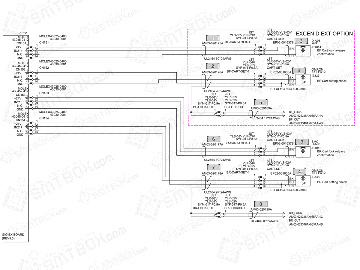 Base - Bst Cart Sensor on Hanwha (Samsung Techwin) Excellent Modular Excen PRO (D) Extension SMT Placer