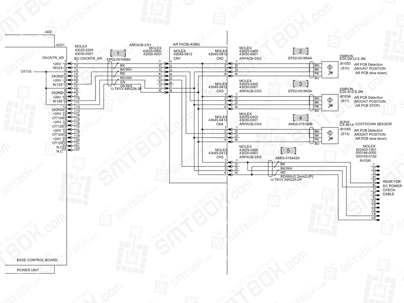Base - Conveyor IF2 Costdown Sensor on Hanwha (Samsung Techwin) Excellent Modular Excen D M L SMT Placer