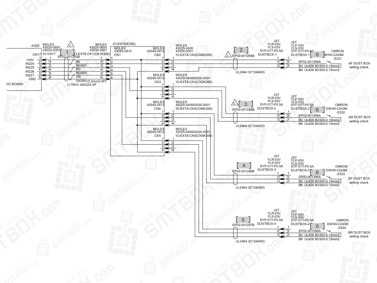 Base - Dust Box Sensor on Hanwha (Samsung Techwin) Excellent Modular Excen Pro D M L SMT Placer