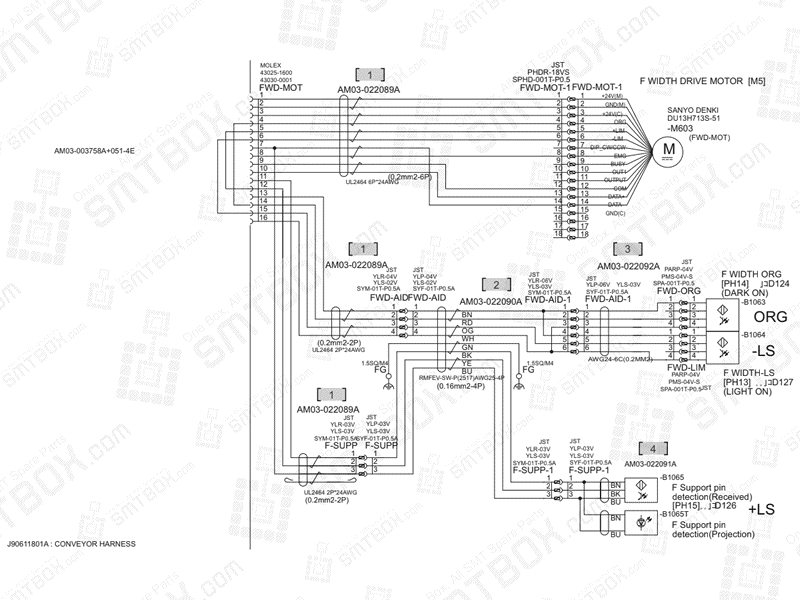 Base - Front Width Motor - Large Conveyor Option on Hanwha (Samsung Techwin) Excellent Modular Excen D M L SMT Placer