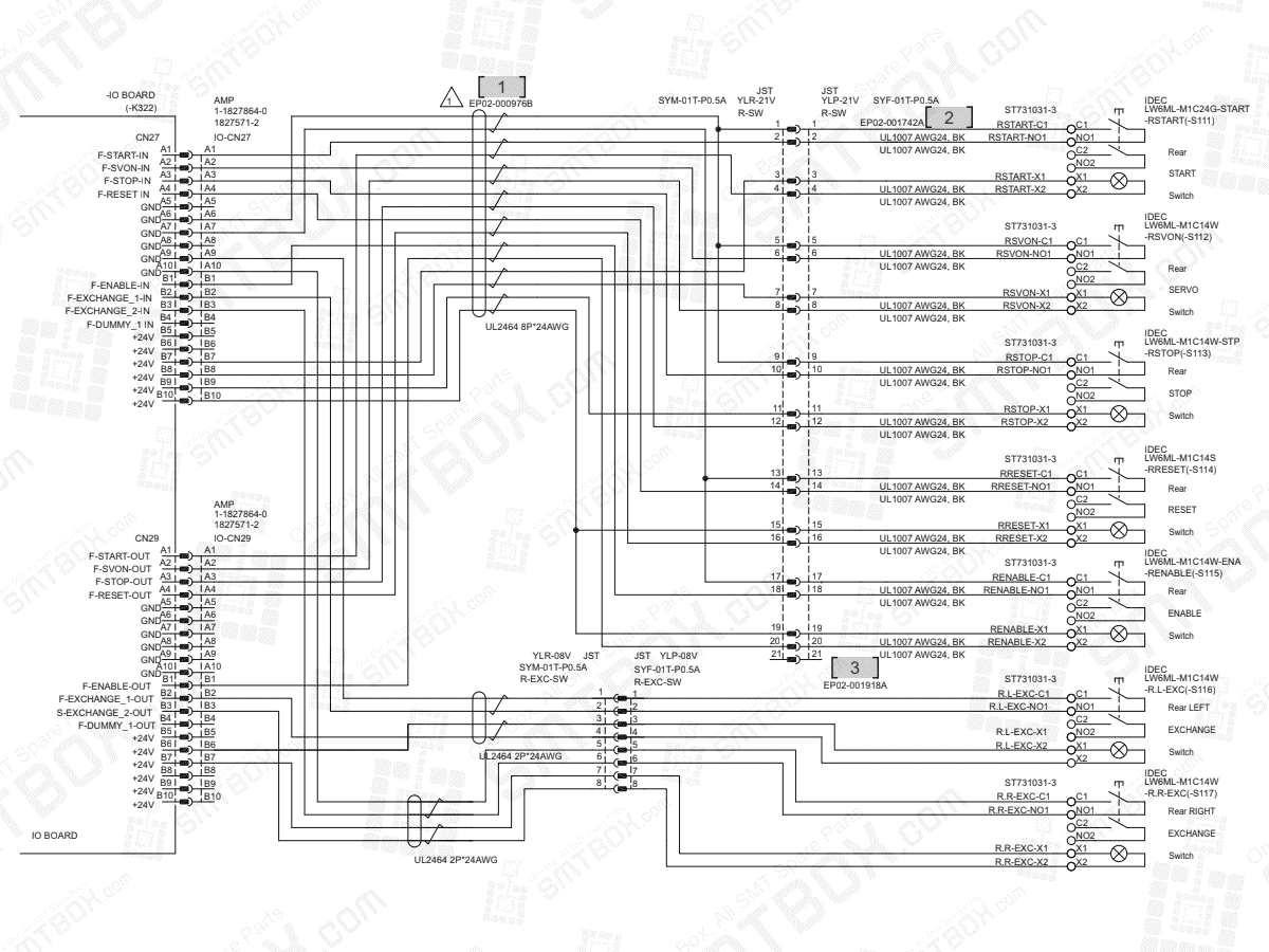 Base - Rear Operation SW on Hanwha (Samsung Techwin) Excellent Modular Excen Pro (D) Standard SMT Placer