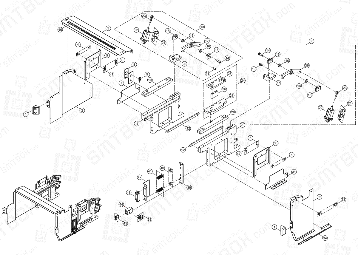 Cart Clamp AR BF Direct Tray Docking Cart Option On Hanwha Techwin Excellent Modular EXCEN PRO (D)(M)(L) SMT Component Placer
