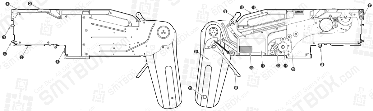 Configuration Of Hanwha Samsung SME 12/16/24/32/44/56mm Tape Feeder