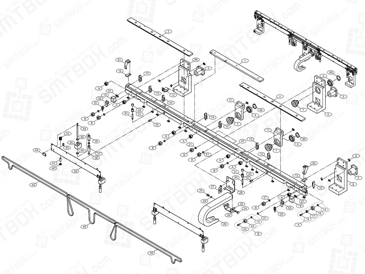 Conveyor(3/7) Front Move On Hanwha Techwin Excellent Modular EXCEN PRO (D) (M) (L) SMT Component Placer
