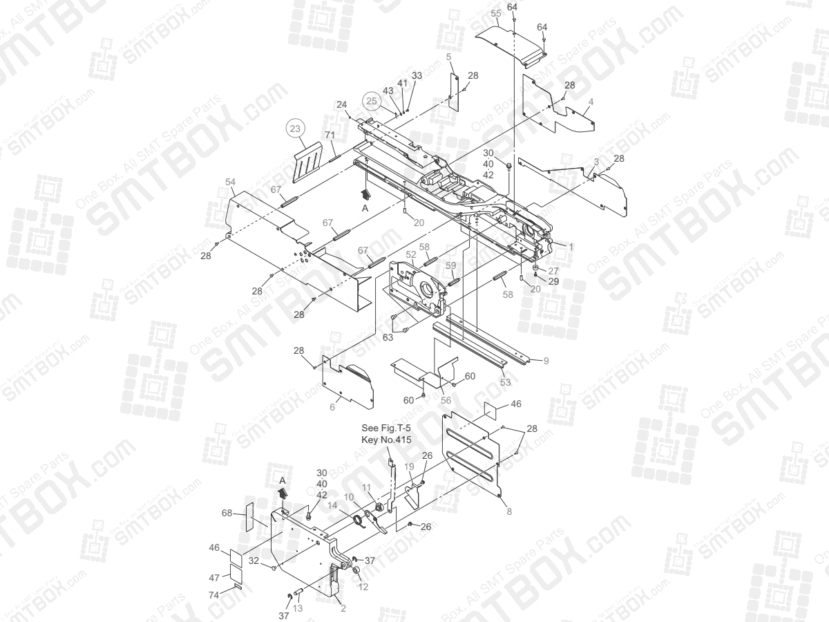 Frame Section on Hitachi Yamaha SMT Tape Feeder 72mm GT-72001B GD-72001B
