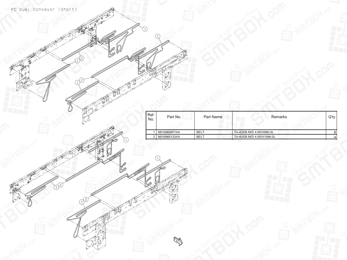 KN610154079AD-06-12 of Panasonic NPM-D2 PC Dual Conveyor Short N610154079AD