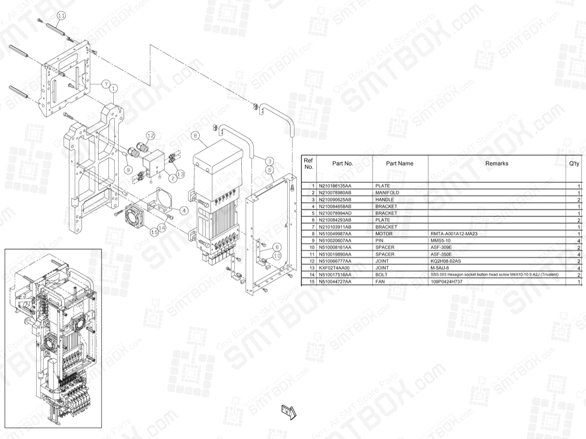 KN610157741AA-08-2 Panasonic NPM 12 Nozzle Head N610157741AA