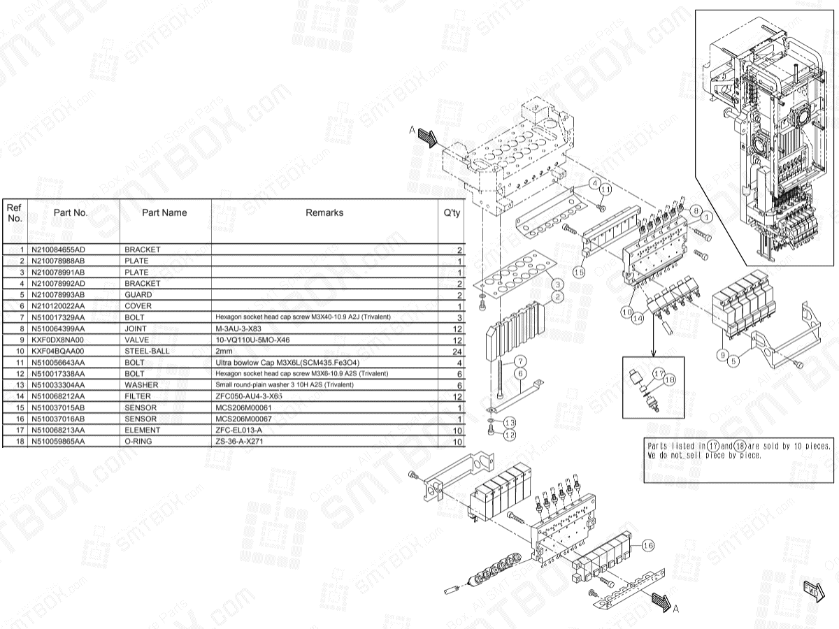 KN610157741AA-08-5 Panasonic NPM 12 NOZZLE HEAD N610157741AA
