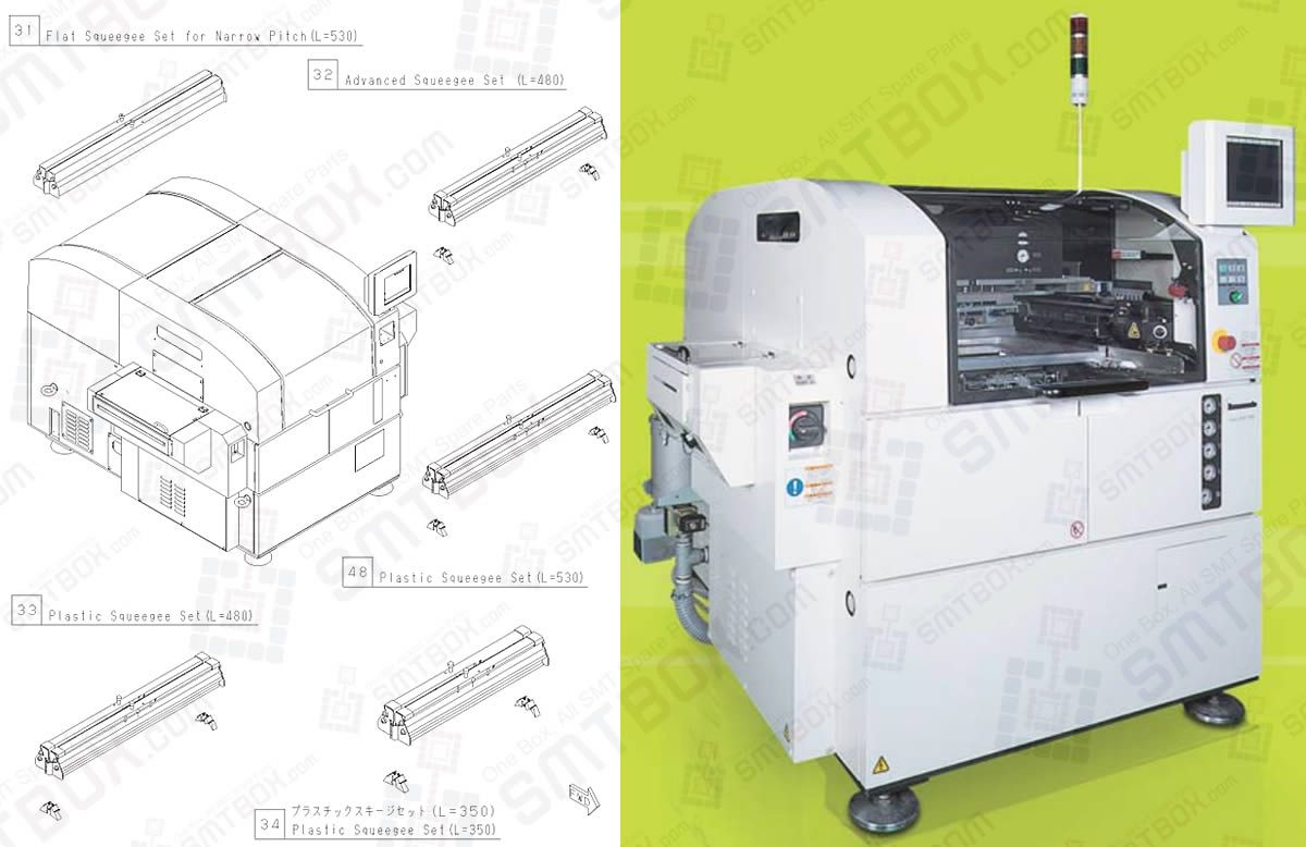 Panasonic Flat Squeegee Set, Advanced Squeegee Set & Plastic Squeegee Set For SP60P-L High Speed Screen Printer