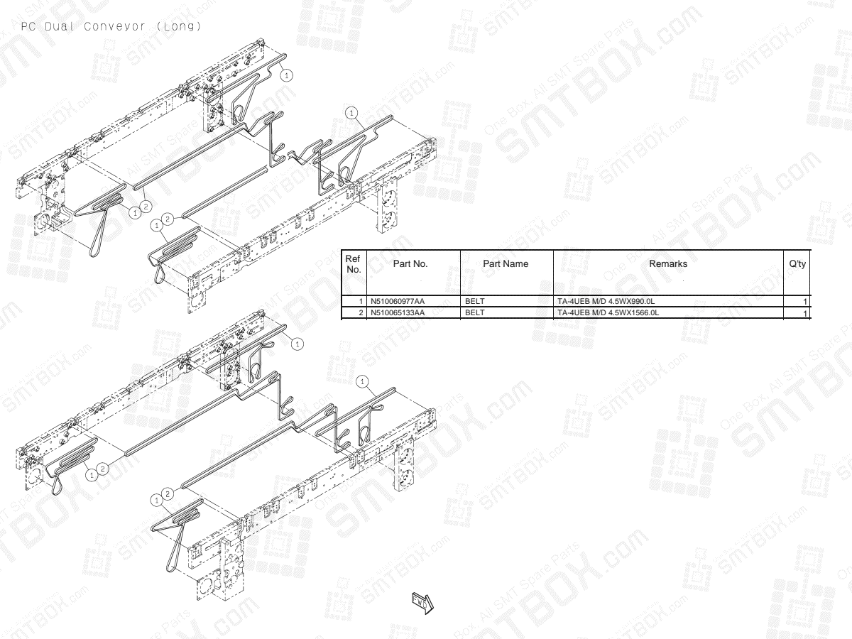 Panasonic NPM-D2 Attachment PC Dual Conveyor N610152384AA Long KN610152384AA-04-1