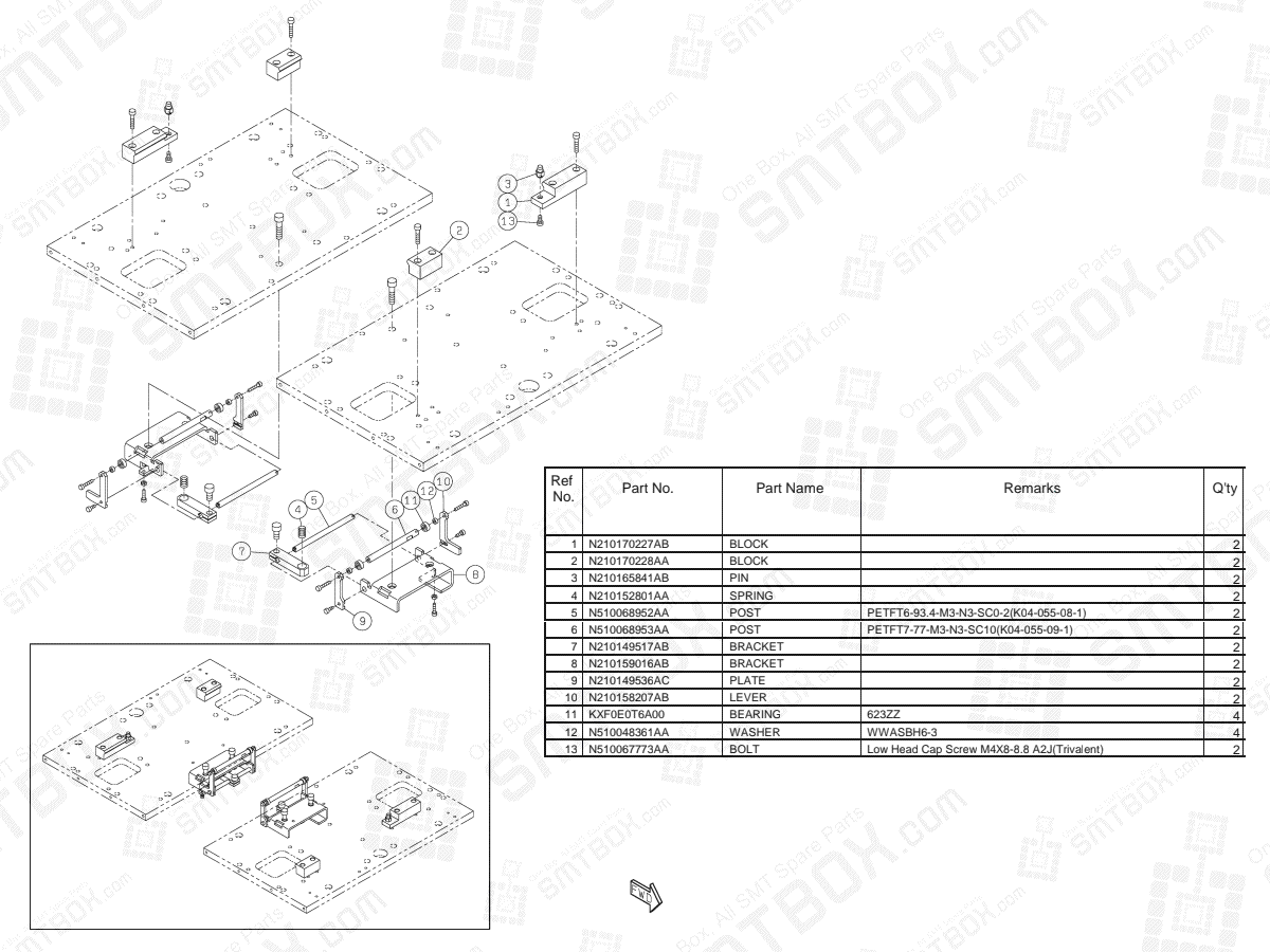 Panasonic NPM-D2 Batch Exchange Unit For Board Support Block N610150749AA KN610150749AA-04
