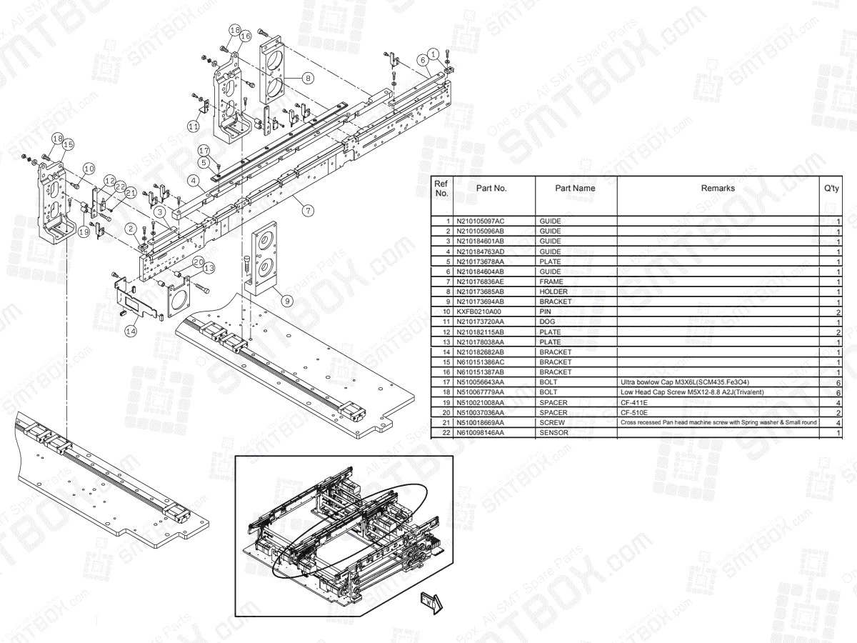 Panasonic NPM-D2 PC Dual Conveyor N610154079AD KN610154079AD-06-2