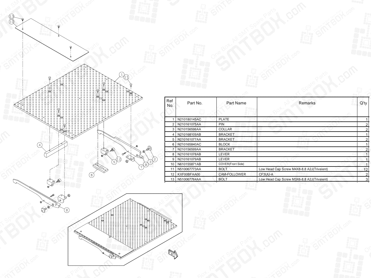 Panasonic NPM-D3 Batch Exchange Unit For Board Support Block (Front Side) N N610150726AC KN610150726AC-03