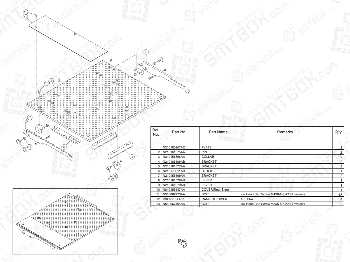 Panasonic NPM-D3 Batch Exchange Unit For Board Support Block (Rear Side) NP N610153271AB KN610153271AB-02