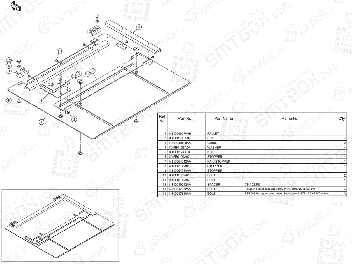 Panasonic NPM-D3 DT50S-20 Pallet for Vacuum-Formed Tray N610049623AA KN610049623AA-01