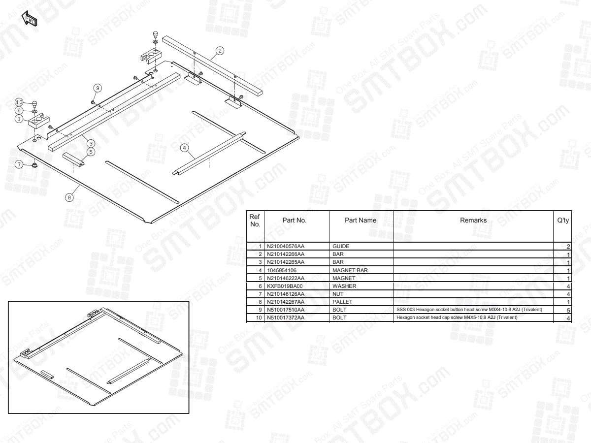 Panasonic NPM-D3 DT50S-2 Pallet For Vacuum-Formed Tray (Magnet) N610136833AA KN610136833AA-00