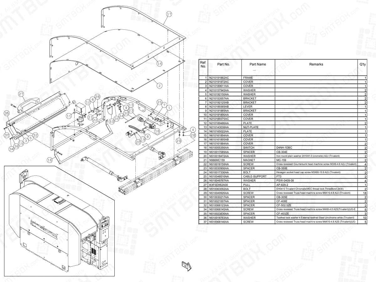 Panasonic NPM-D3 Whole Cover N610160758AA KN610160758AA-15-3