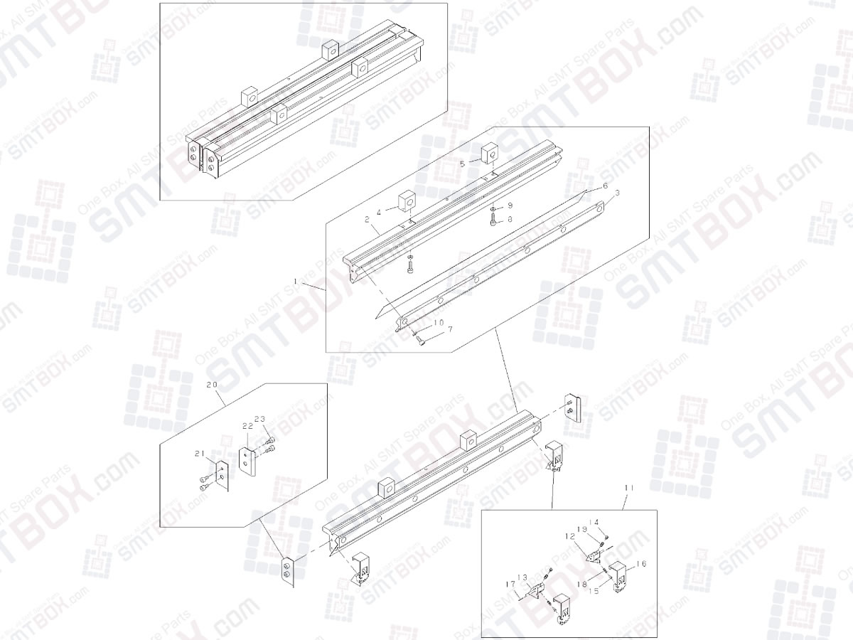 Panasonic SP18P-L NM-EJP1A Screen Printer Advanced Metal Squeegee Set Length 480mm For SP18 N610074532AA