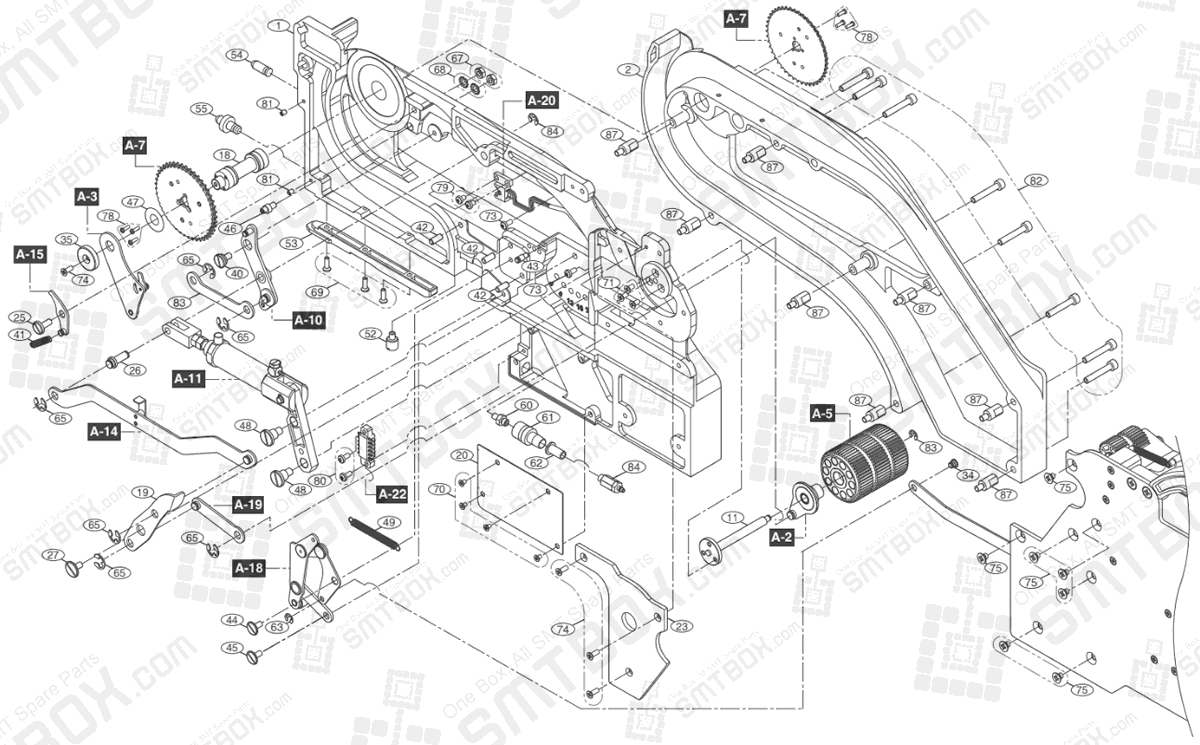 Part List of 56mm 72mm 88mm SMN tape feeder for Hanwha Samsung Techwin SM DECAN part 1