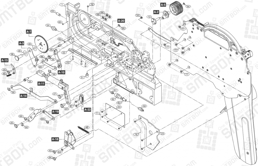 Part List of Hanwha Samsung Techwin 24mm SMN tape feeder SM DECAN NonIT SBFB34100K IT SBFB34000K part 1