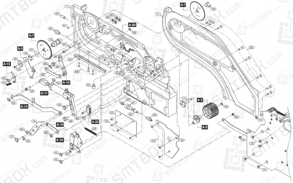 Part List of Hanwha Samsung Techwin 32mm SMN tape feeder SM DECAN NonIT SBFB34110K IT SBFB34010K part 1