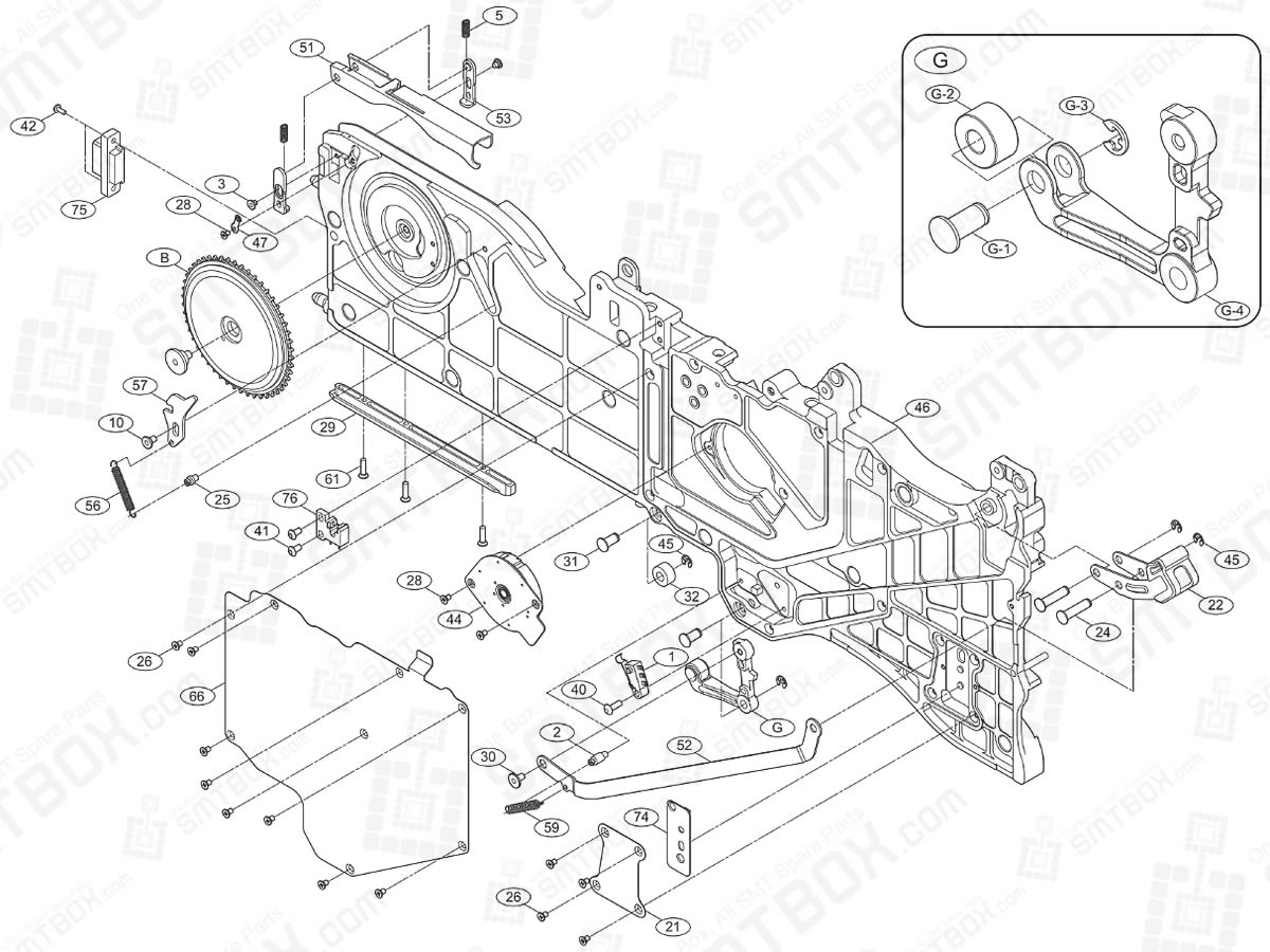 SMT Feeder Part List of Hanwha EXCEN Series V 12mm Feeder MF2-1131/CO side a