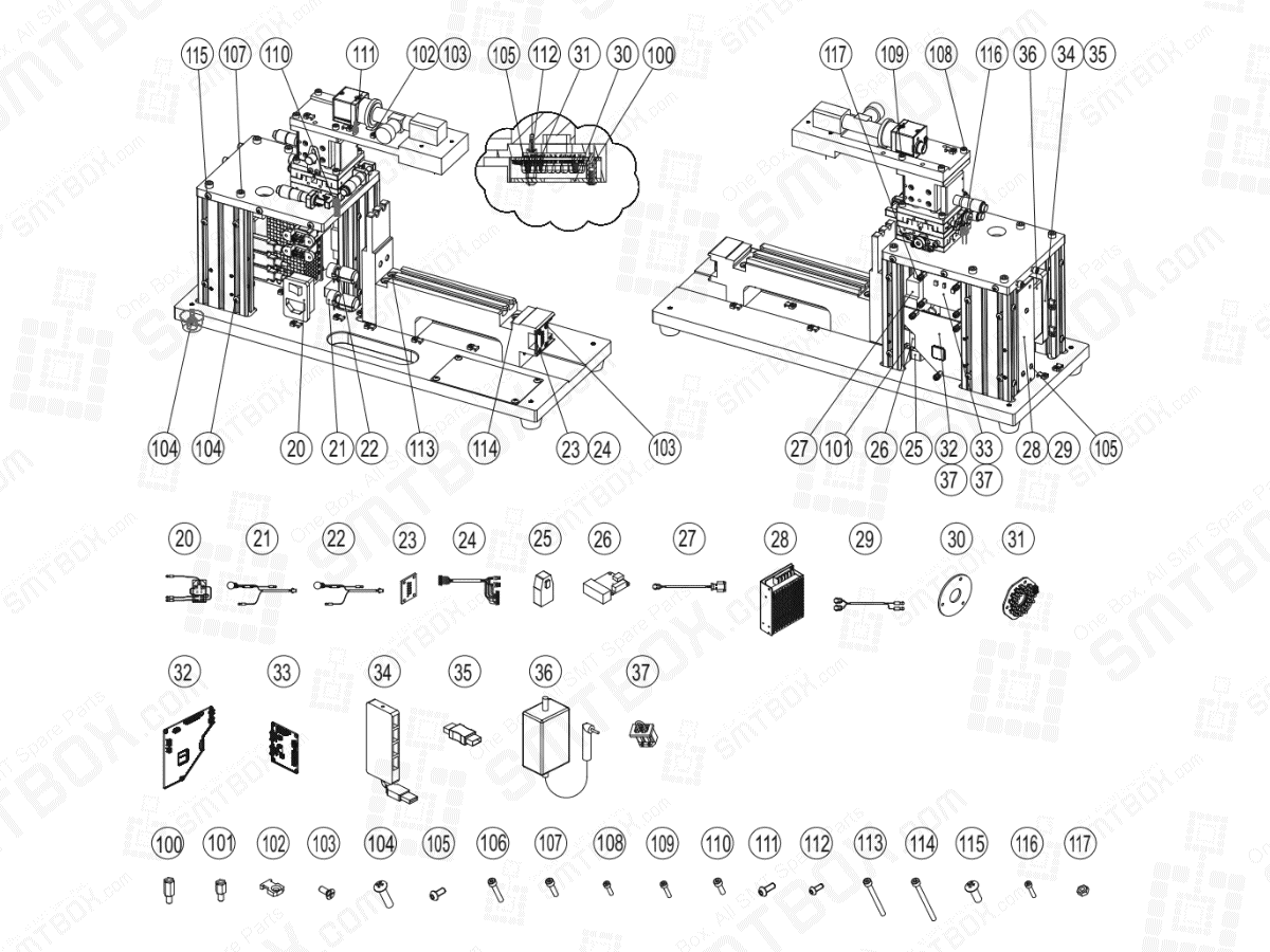 Service Part List of Calibration Jig For Hanwha Techwin SME Feeder side b