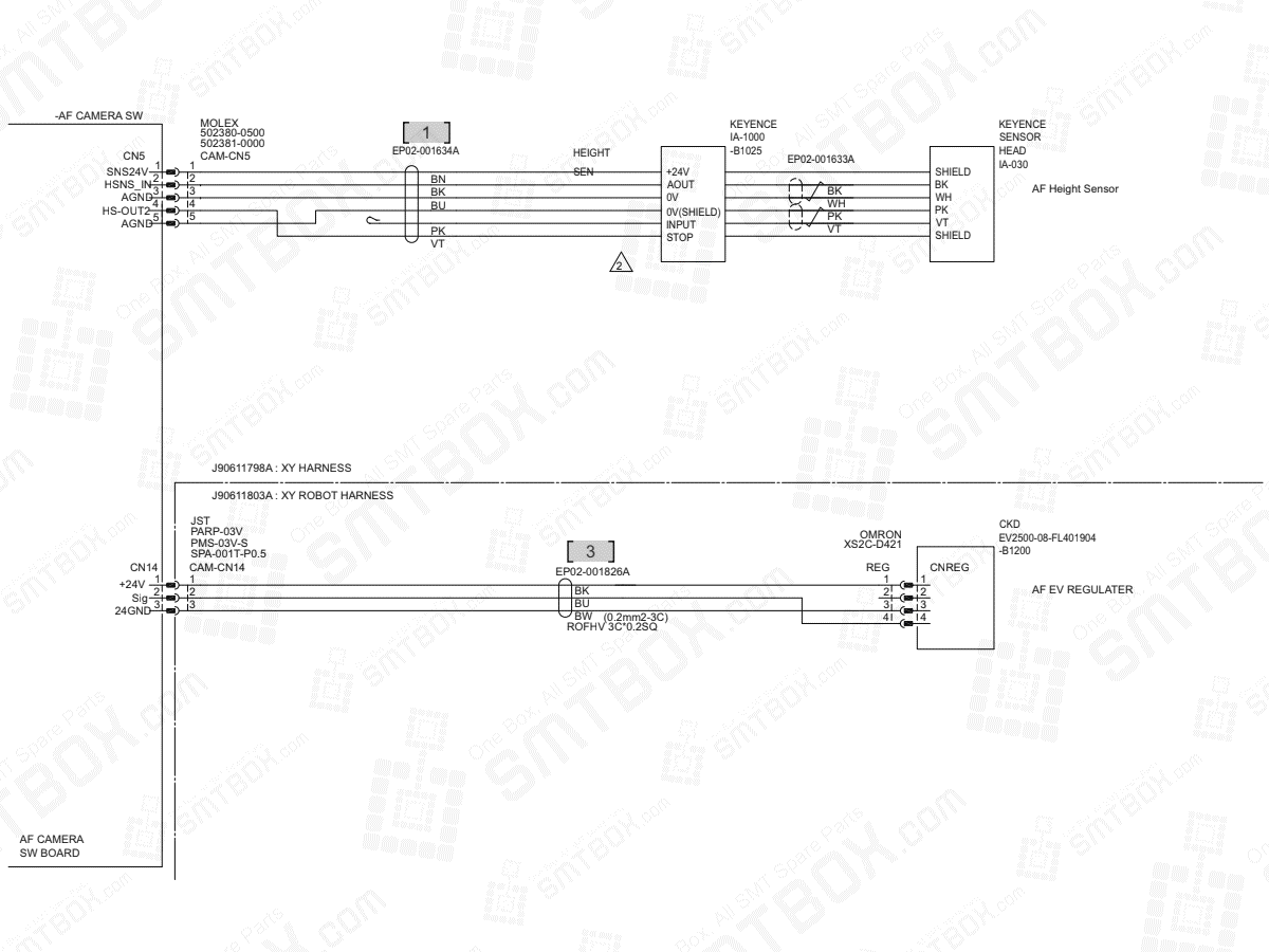 XY - AF Sensor Regulator on Hanwha (Samsung Techwin) Excellent Modular Excen Pro D M L SMT Placer