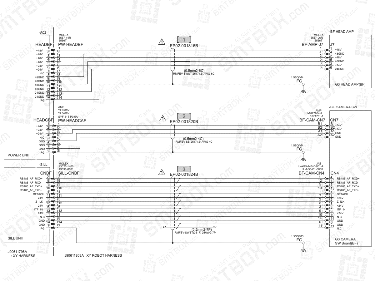 XY - BF DC Power on Hanwha (Samsung Techwin) Excellent Modular Excen Pro D M L SMT Placer