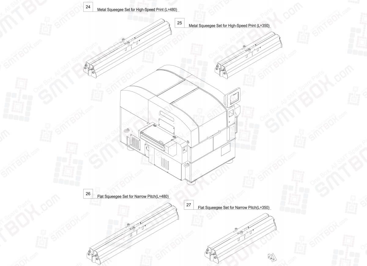 Panasonic Metal Squeegee and Flat Squeegee SP60P-L High Speed Screen Printer