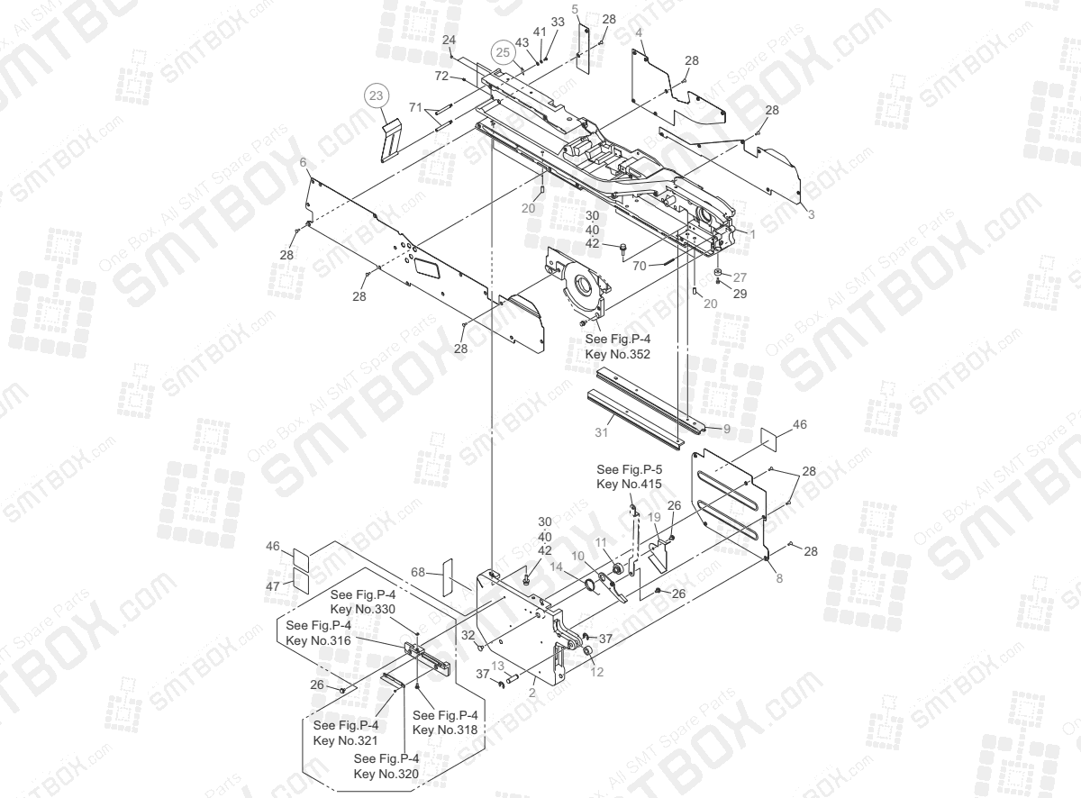 P-1 Frame Section of Hitachi Yamaha SMT Tape Feeder GT-24321B