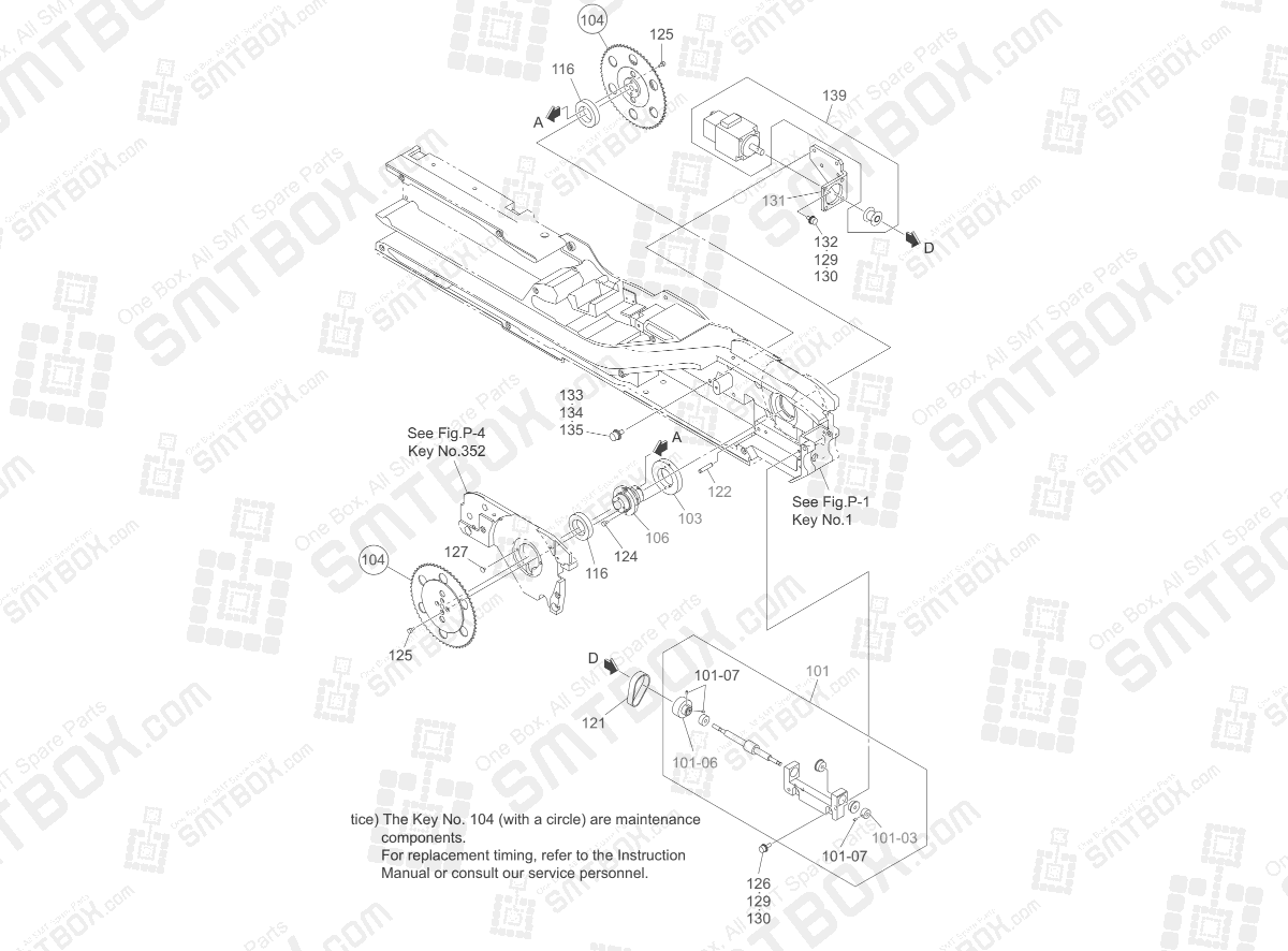 P-2 Tape Driving Section of Hitachi Yamaha SMT Tape Feeder GT-24321B GD-24321B