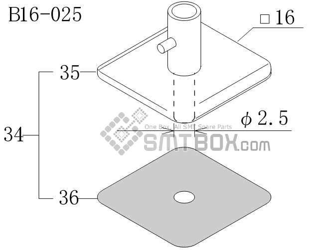 FUJI CP 742ME 02 CP 742E 01 CP 732 2 Nozzle Part No.ADCPH9622 Rating B16 025 side a