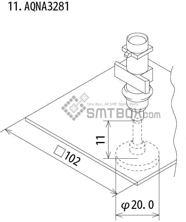 FUJI IP III 16 IP III 16JE IP IIIE 10 nozzle Part No.AQNA3281 side a