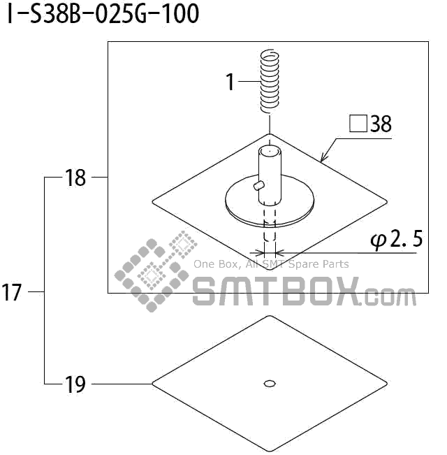 FUJI QP 242E 10 QP 242E(10JE) Nozzle Part No.ABHPN8565 Rating I S38B 025G 100 side a