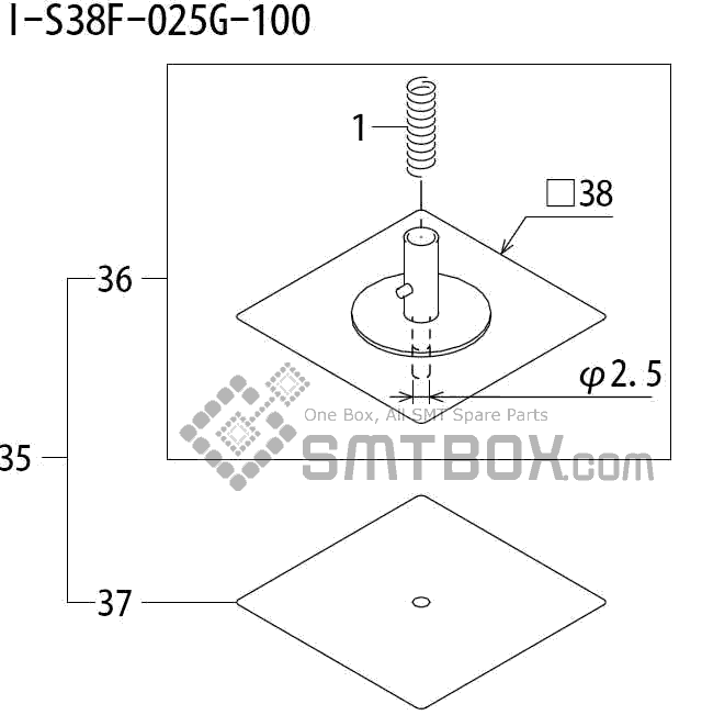 FUJI QP 242E 10 QP 242E(10JE) Nozzle Part No.ABHPN8625 Rating I S38F 025G 100 side a