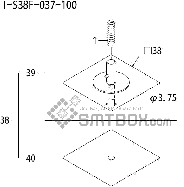 FUJI QP 242E 10 QP 242E(10JE) Nozzle Part No.ABHPN8635 Rating I S38F 037 100 side a