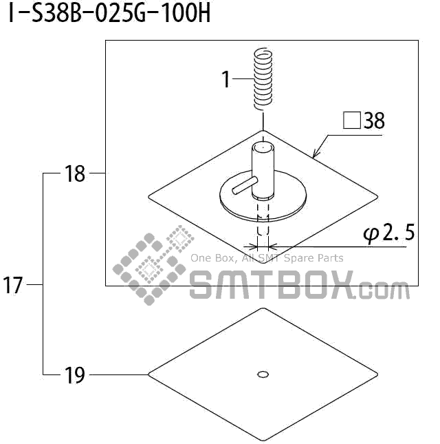 FUJI QP 242E 10 QP 242E(10JE) Nozzle Part No.ABHPN8770 Rating I S38B 025G 100H side a