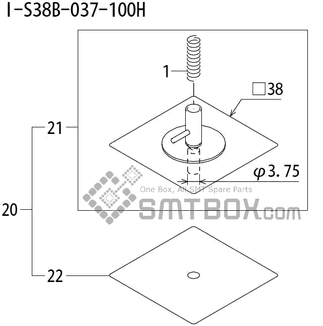 FUJI QP 242E 10 QP 242E(10JE) Nozzle Part No.ABHPN8780 Rating I S38B 037 100H side a