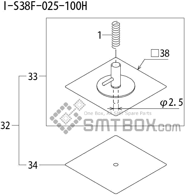 FUJI QP 242E 10 QP 242E(10JE) Nozzle Part No.ABHPN8820 Rating I S38F 025 100H side a