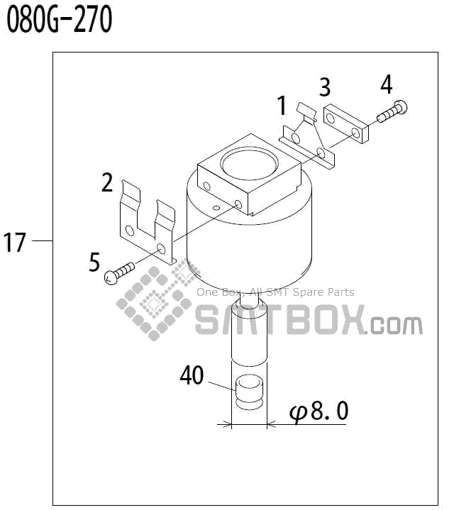 FUJI QP 341E MM 04 Nozzle Part No.ADBPN8214 Rating 080G 270 side a