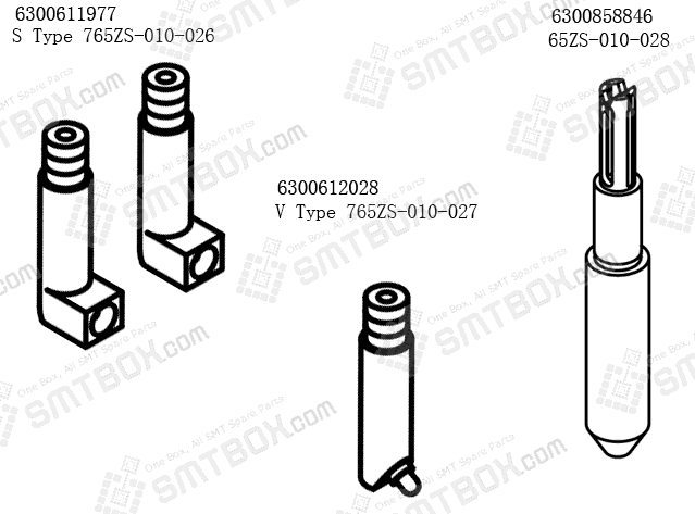 Hitachi Sanyo TCM X100 NOZZLE 6300611977 S Type 6300612028 V Type 6300858846 side a