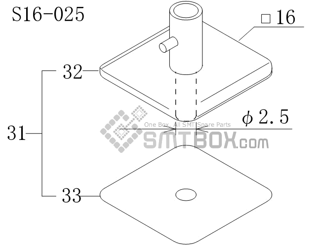 FUJI CP 742ME 02 CP 742E 01 CP 732 2 Nozzle Part No.ADCPH9612 Rating S16 025 side a