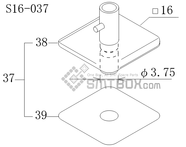FUJI CP 742ME 02 CP 742E 01 CP 732 2 Nozzle Part No.ADCPH9630 Rating S16 037 side a