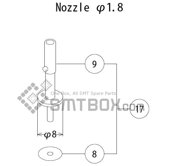 FUJI QP 132E 07 nozzle Part No.ACGPN8548 Rating 1.8 side a