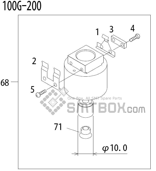 FUJI QP 341E MM 04 Nozzle Part No.ADBPN8472 Rating 100G 200 side a