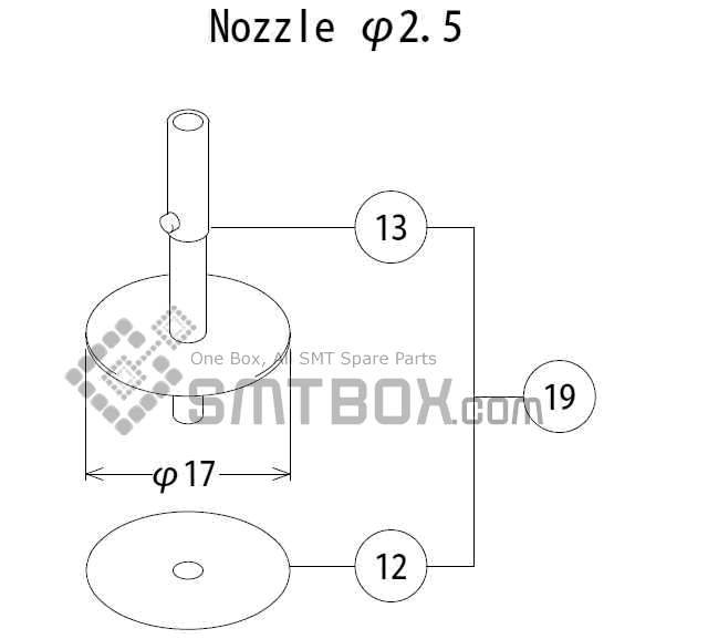 FUJI QP 132E 07 nozzle Part No.ACGPN8627 Rating 2.5 side a
