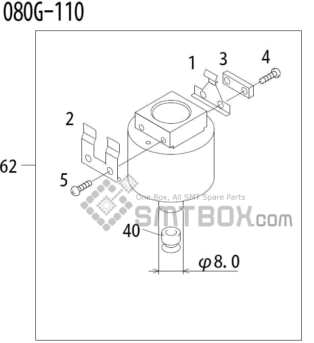 FUJI QP 341E MM 04 Nozzle Part No.ADBPN8362 Rating 080G 110 side a